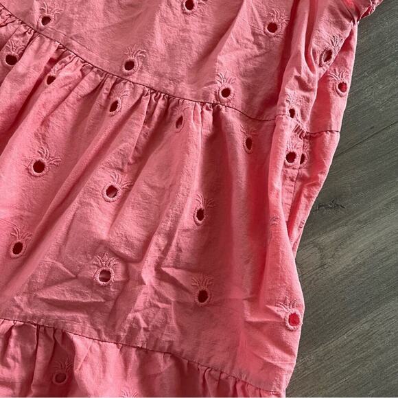 Simply Southern Pink Pineapple Eyelet Embroidered Dress - Picture 3 of 5